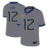 West Virginia Mountaineers 12 Oliver Luck Gray College Football Jersey Dzhi,baseball caps,new era cap wholesale,wholesale hats